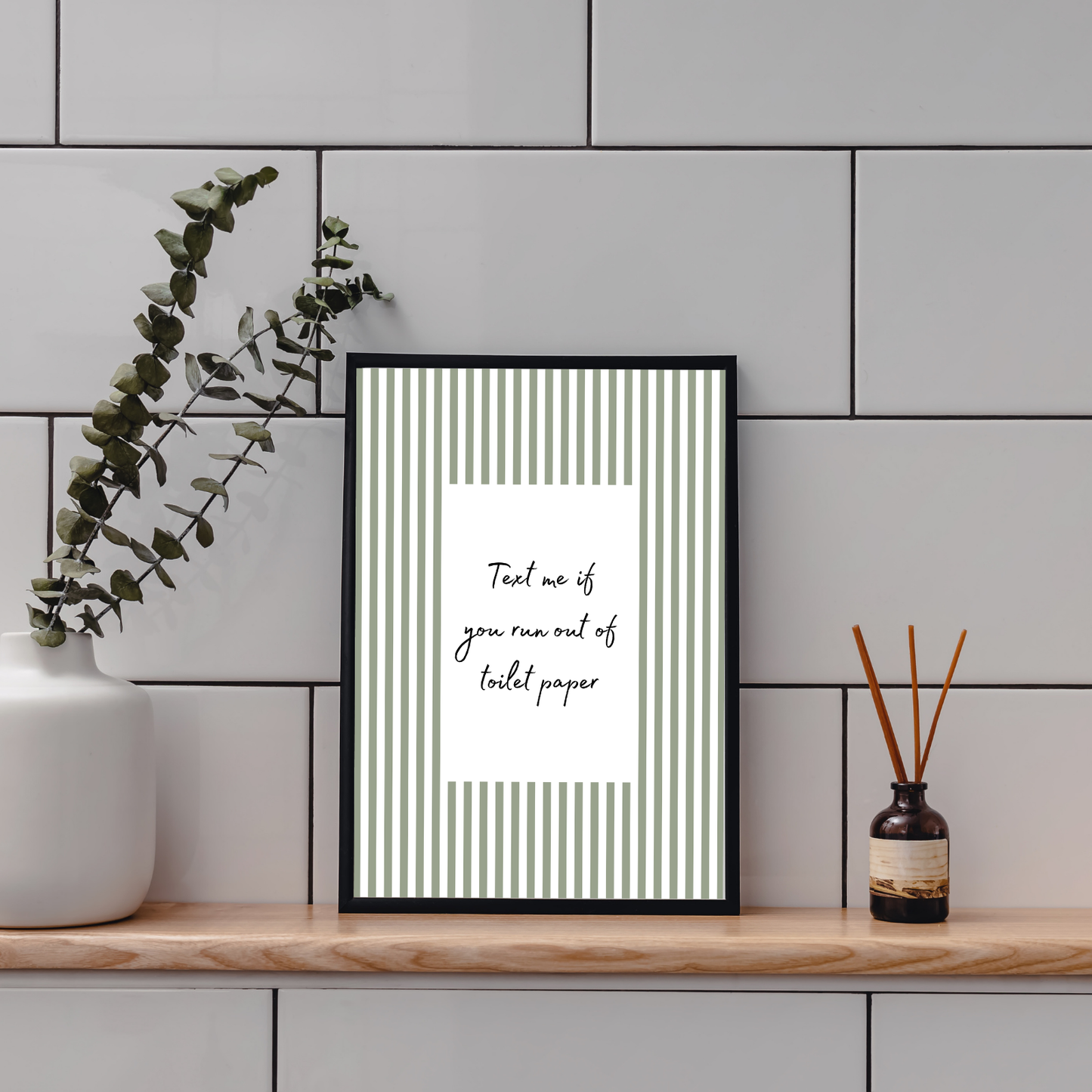 Striped Funny Bathroom Printable Decor | Digital Wall Decor for Guest Bathroom