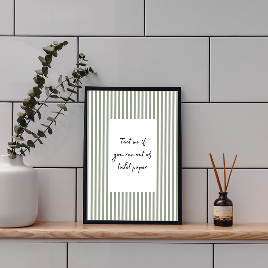 Striped Funny Bathroom Printable Decor | Digital Wall Decor for Guest Bathroom